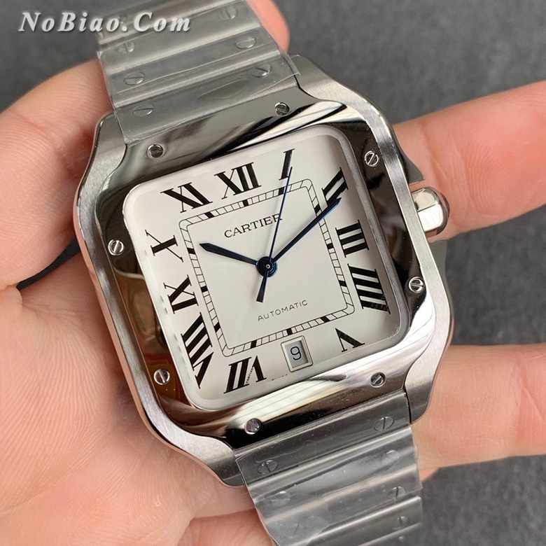 GF厂卡地亚山度士系列白面钢带款高仿手表