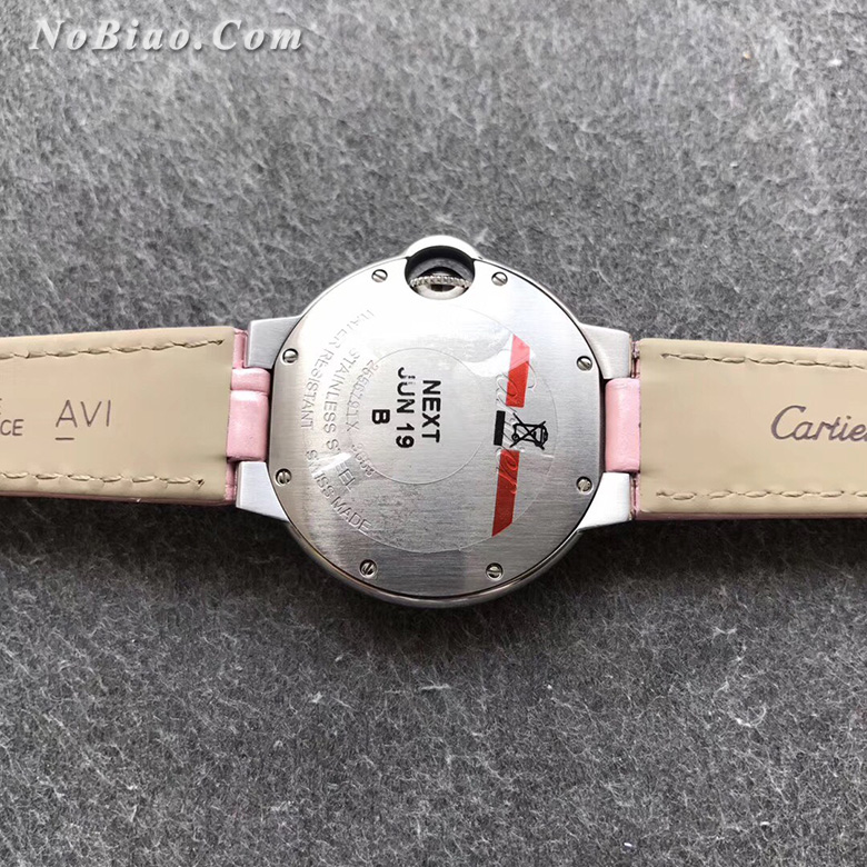 AF厂卡地亚蓝气球33毫米粉面皮带石英版复刻手表