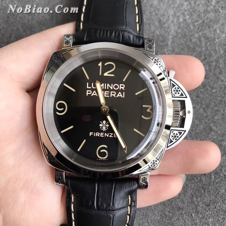 V9厂沛纳海PAM372佛罗伦萨专卖店雕花限量款复刻手表