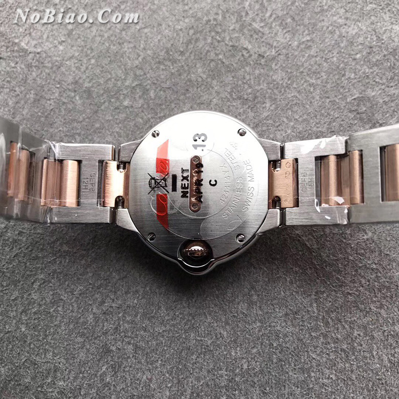 V6厂卡地亚蓝气球28毫米玫金圈女款复刻手表